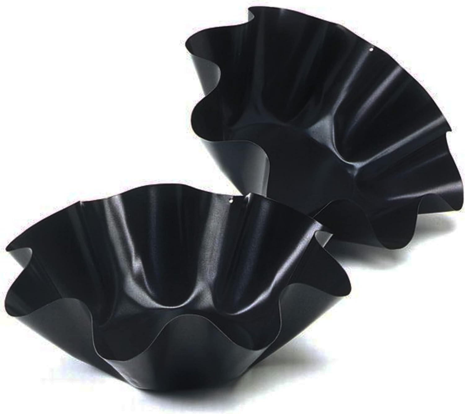 Nonstick Black Metal Mini Tortilla Bowl Makers, Set of 2