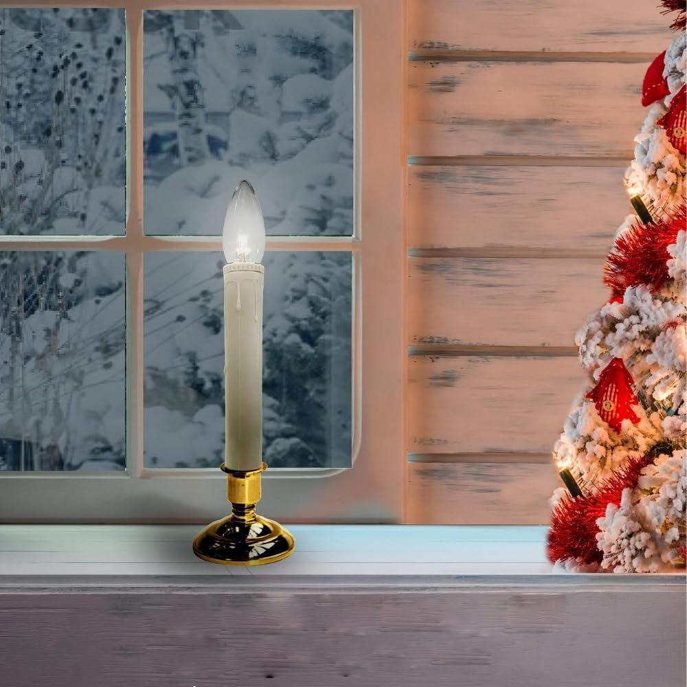 Brite Star Battery Operated Tiffany Replacement Bulb - 2 Count Flameless Candles with Timer- Perfect for Home Décor