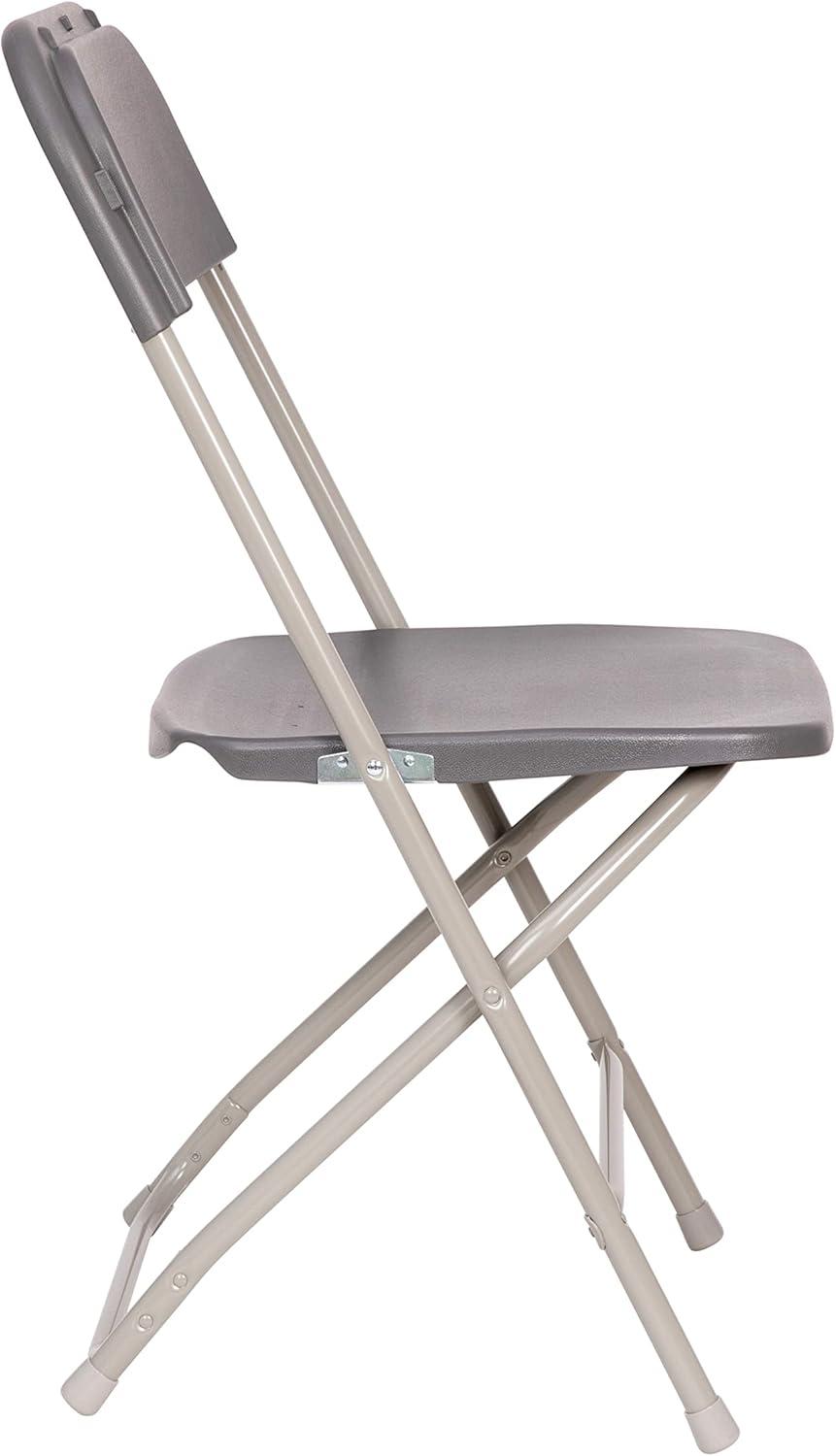 Extra Wide Gray Metal & Plastic Armless Reception Chair