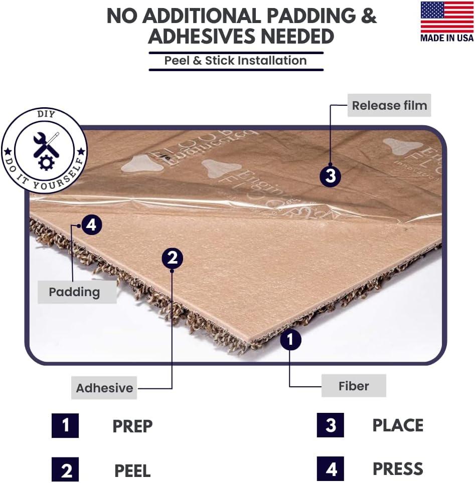 Smart Squares Walk in The Park Premium Made in The USA Carpet Tiles 18x18 Inch, Soft Padded, Seamless Appearance, Peel and Stick for Easy DIY Installation (10 Tiles - 22.5 Sq Ft, 377 Lace Agate)