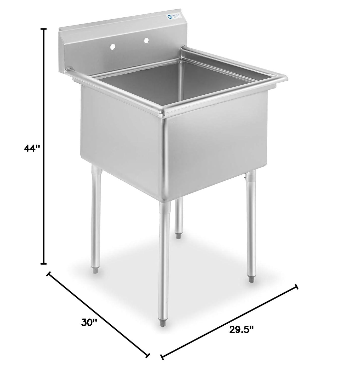 GRIDMANN 30" L x 29.5" W Free Standing Service Sink REST-SINK-CS-GR03-CS24X