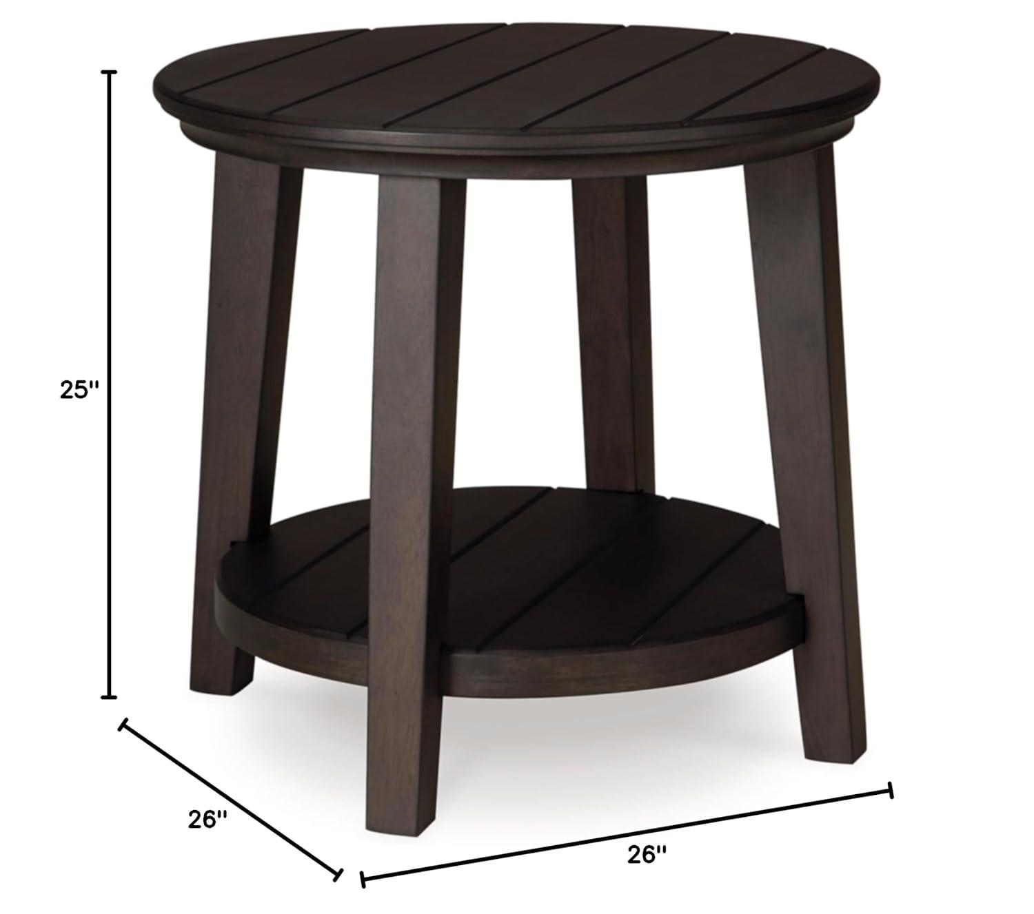 Signature Design by Ashley Celamar Modern Farmhouse End Table with Lower Shelf, Dark Brown
