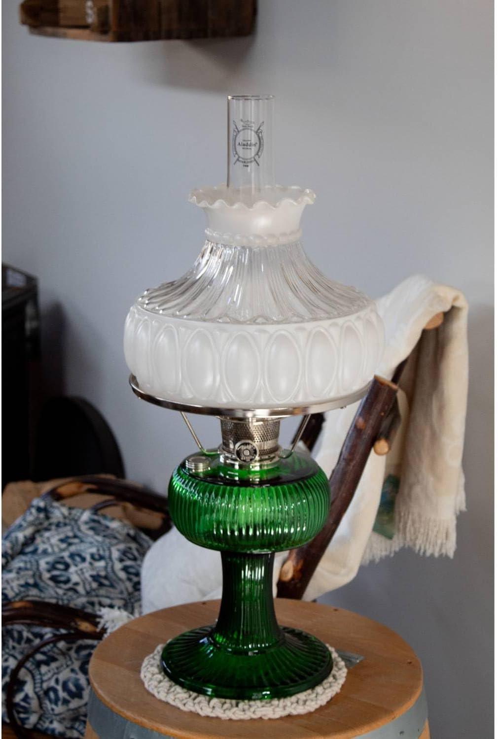 Aladdin Oil Lamp Glass Shade Fits 10 in Shade Ring Base, Diffuses, Softens and Disperses Light, White Frosted Glass