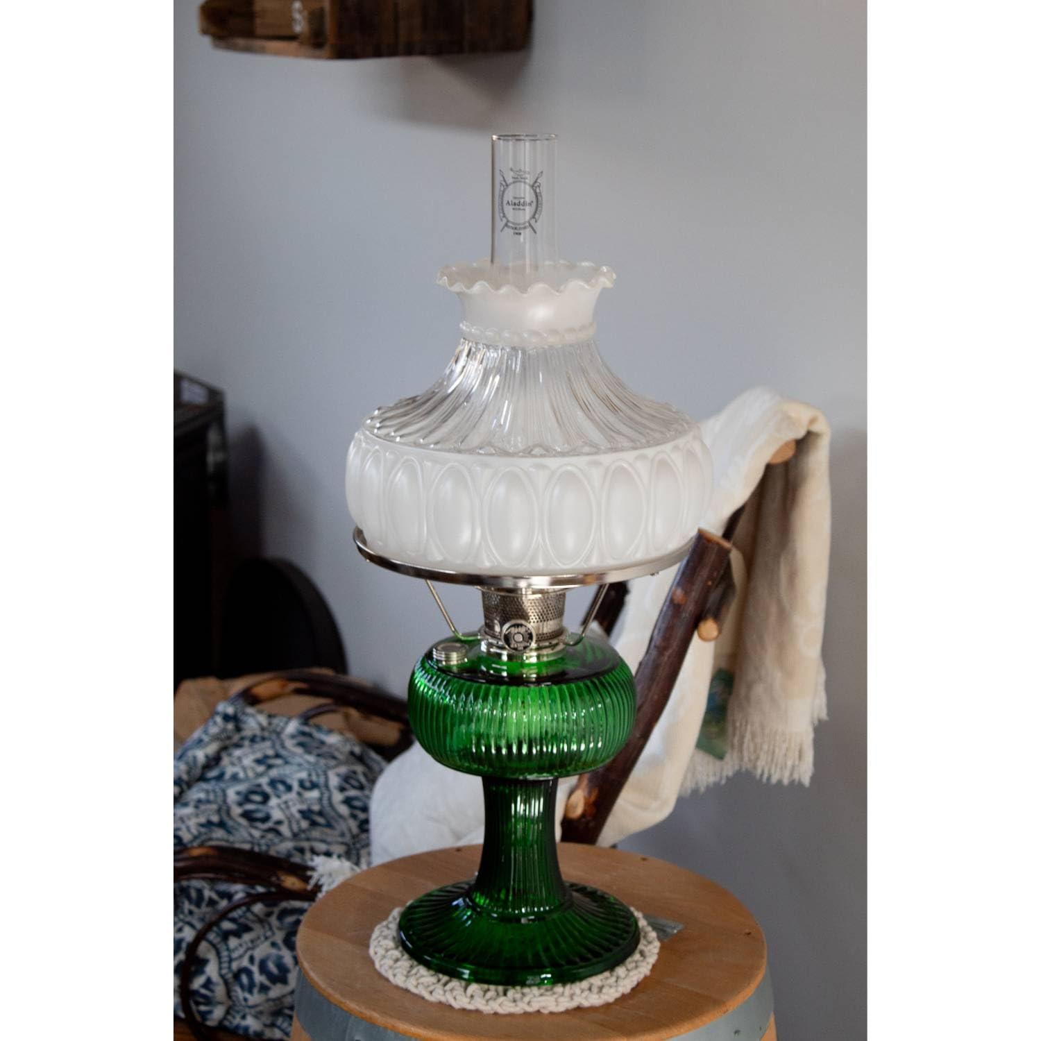 Aladdin Oil Lamp Glass Shade Fits 10 in Shade Ring Base, Diffuses, Softens and Disperses Light, White Frosted Glass