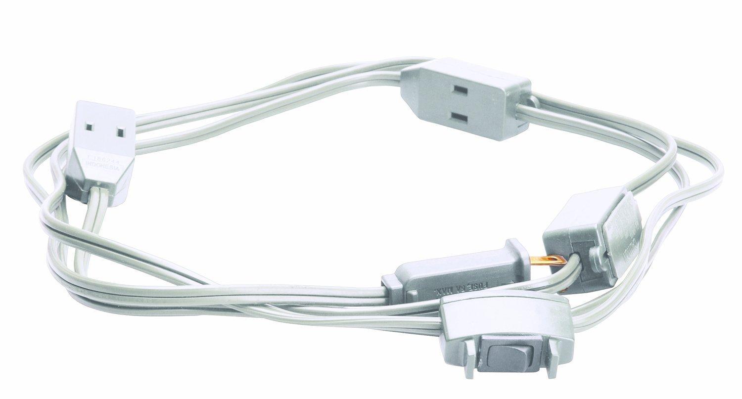 Woods Indoor 15 ft. L White Extension Cord with Switch 18/2