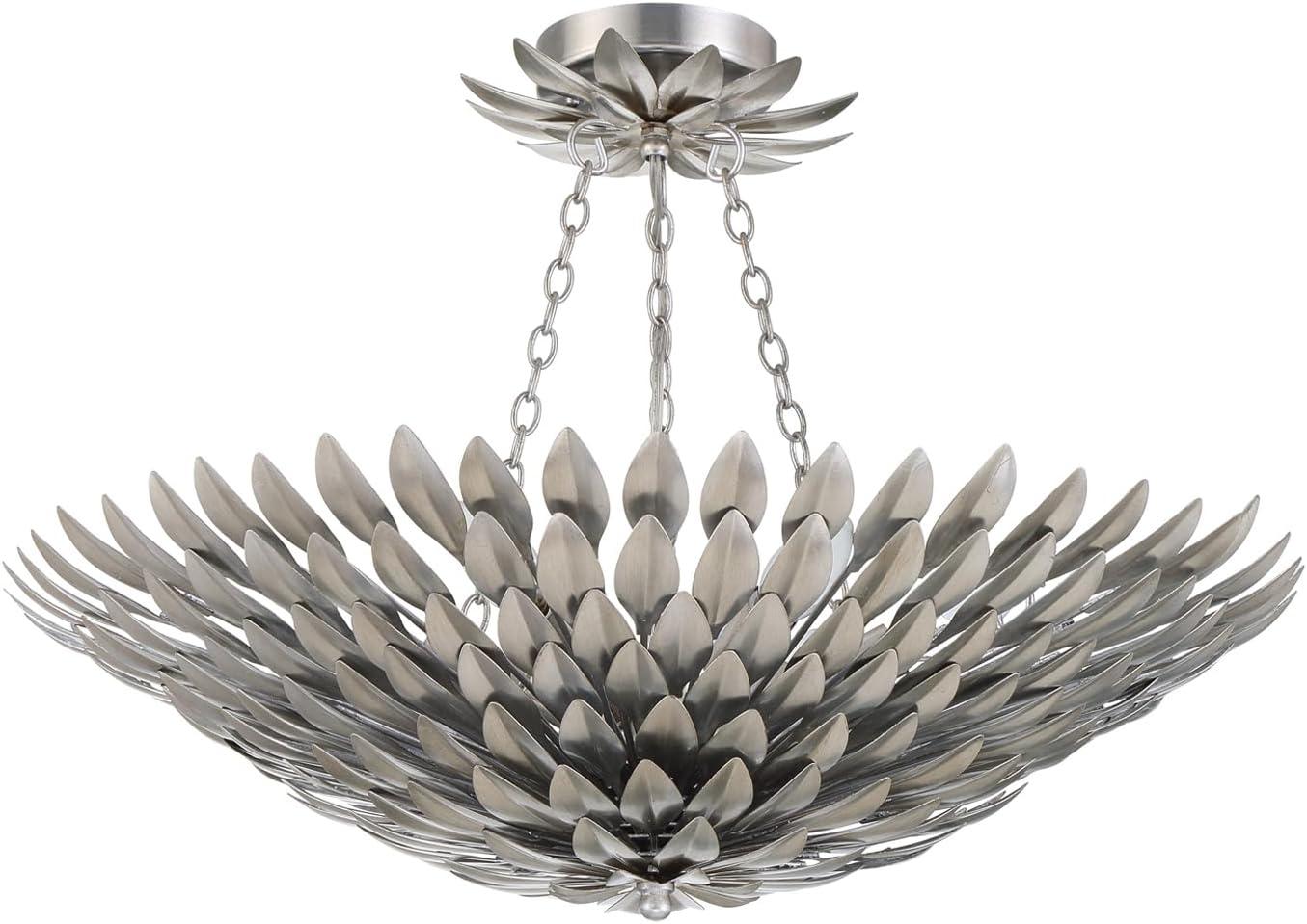 Broche 6 Light Antique Silver Ceiling Mount
