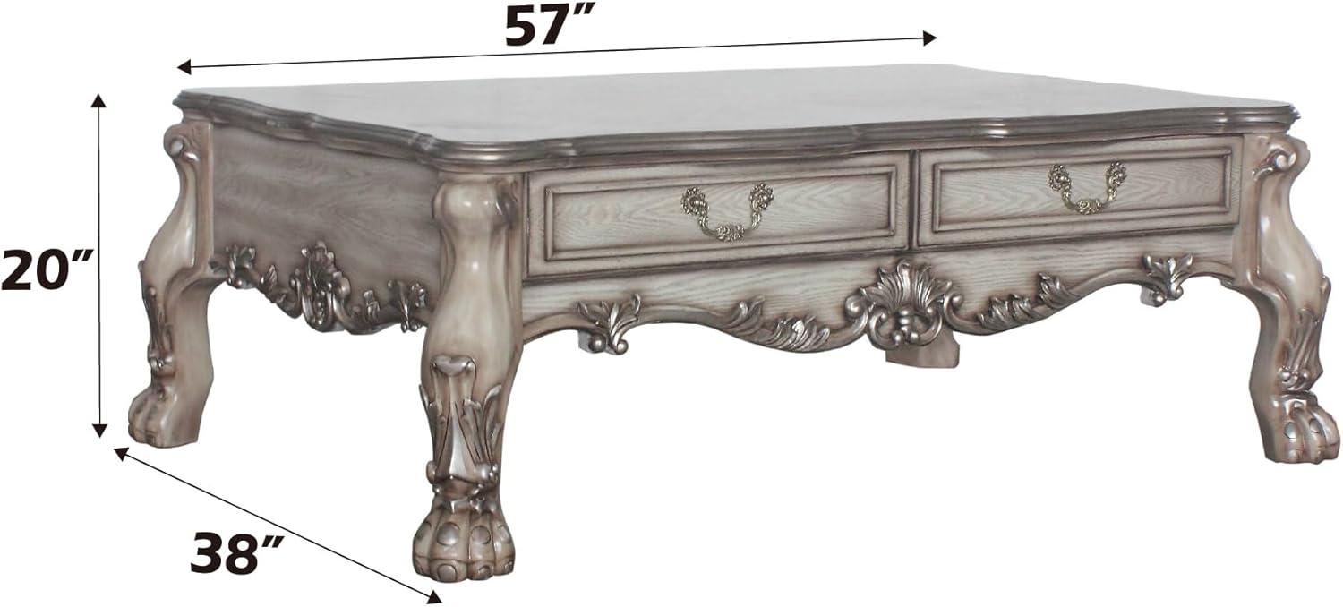 57" Dresden Coffee Table Vintage Bone White - Acme Furniture