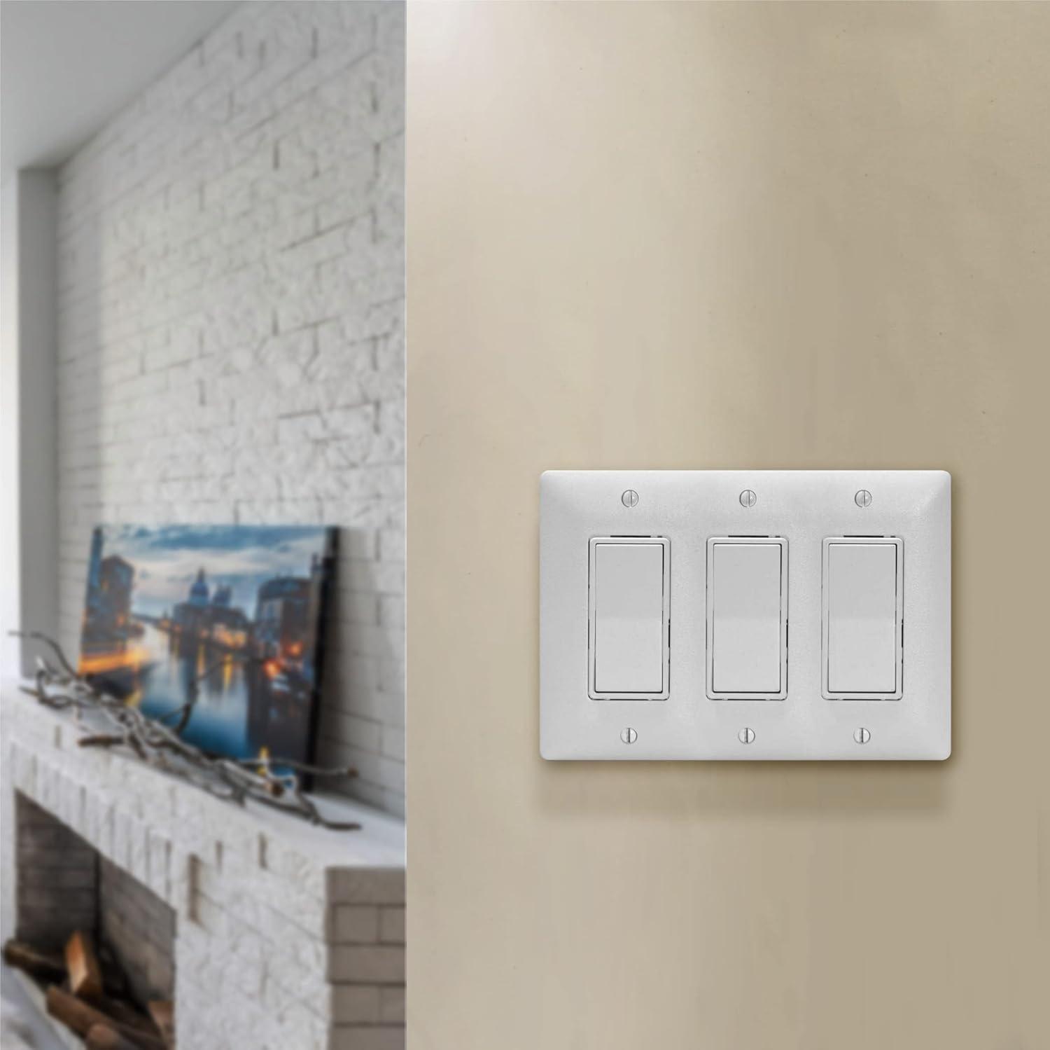 TayMac Masque 5000 Series Textured White 2 gang Plastic Decorator Wall Plate 1 pk