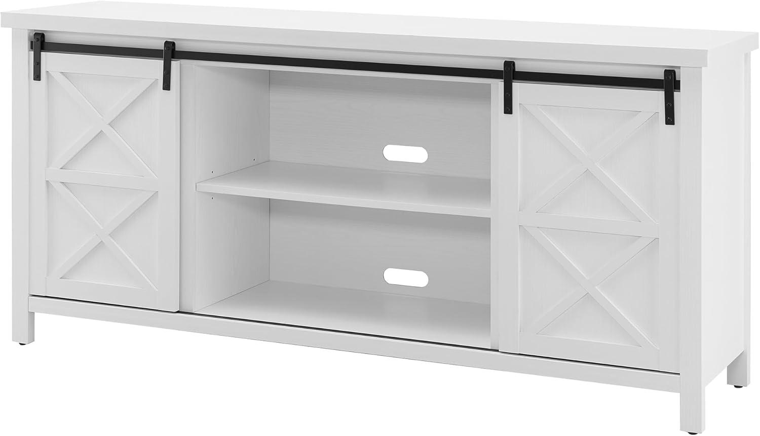 Evelyn&Zoe Elmwood Rectangular TV Stand for TV's up to 75", White