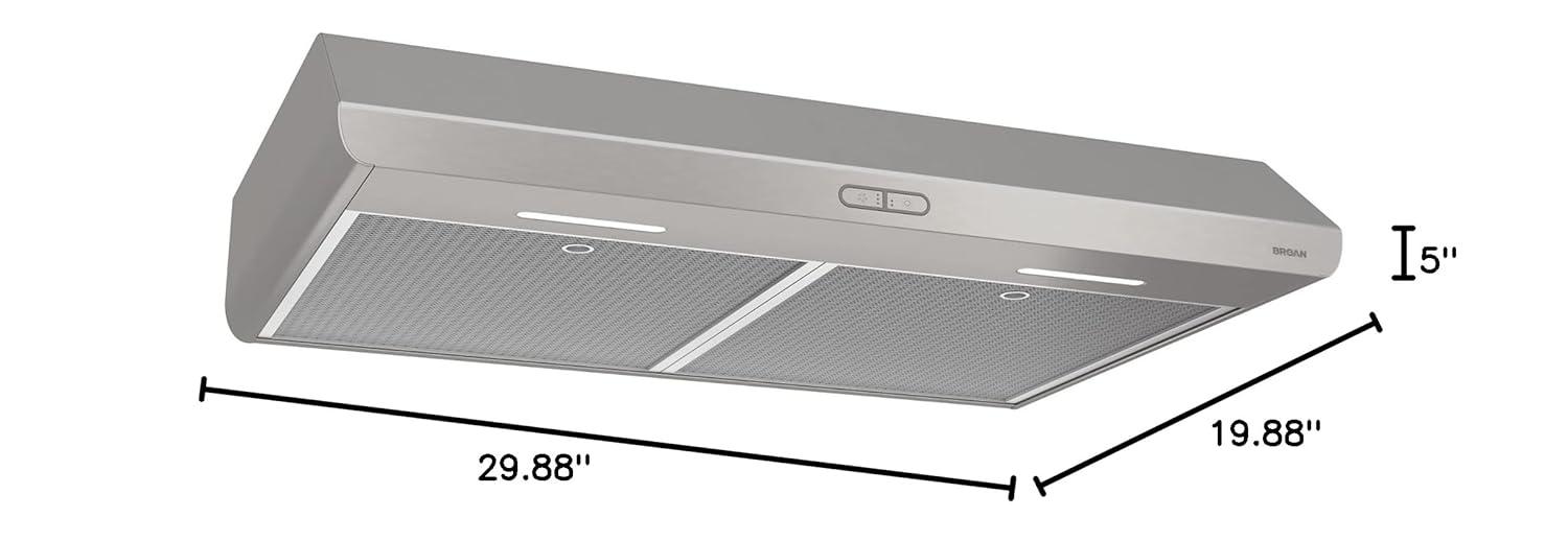 Broan BKDF130SSK 30 inch Stainless Under Cabinet Range Hood