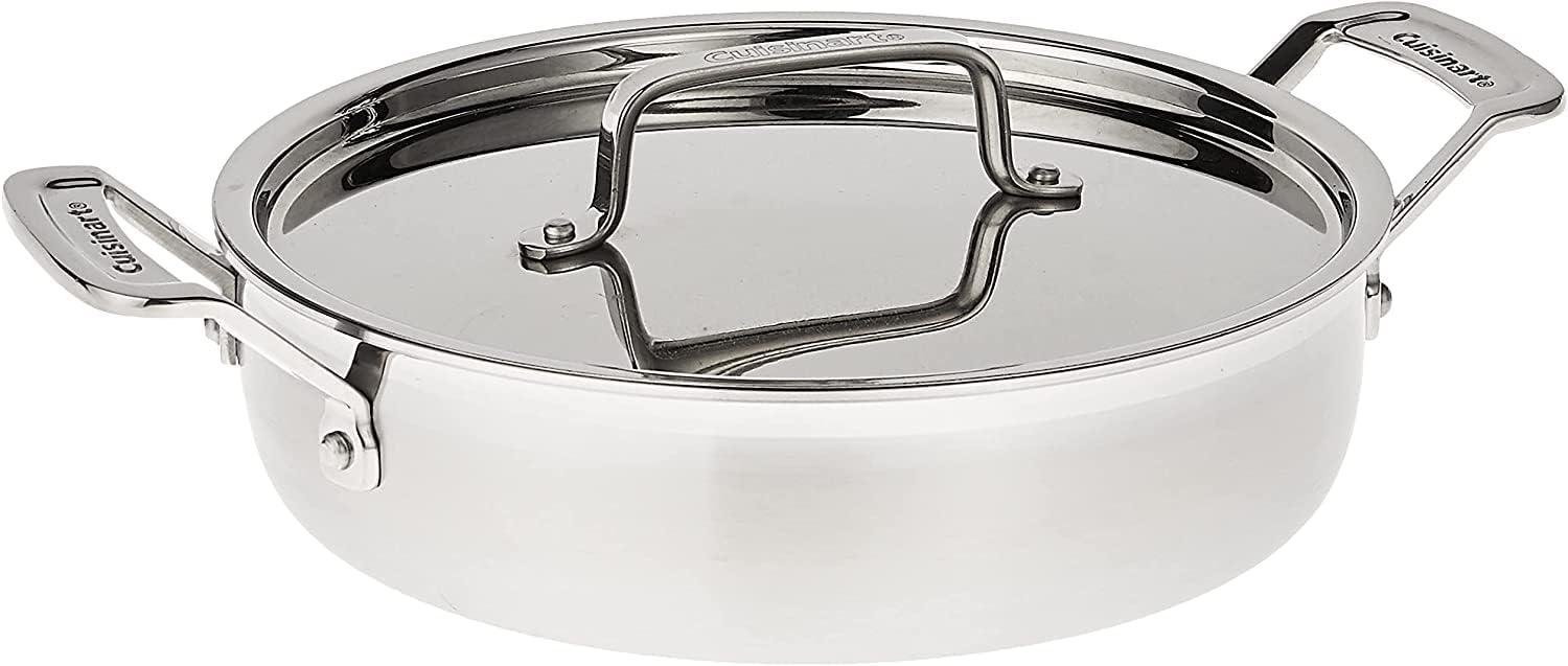 Brushed Stainless Steel 3-Quart Induction Ready Casserole