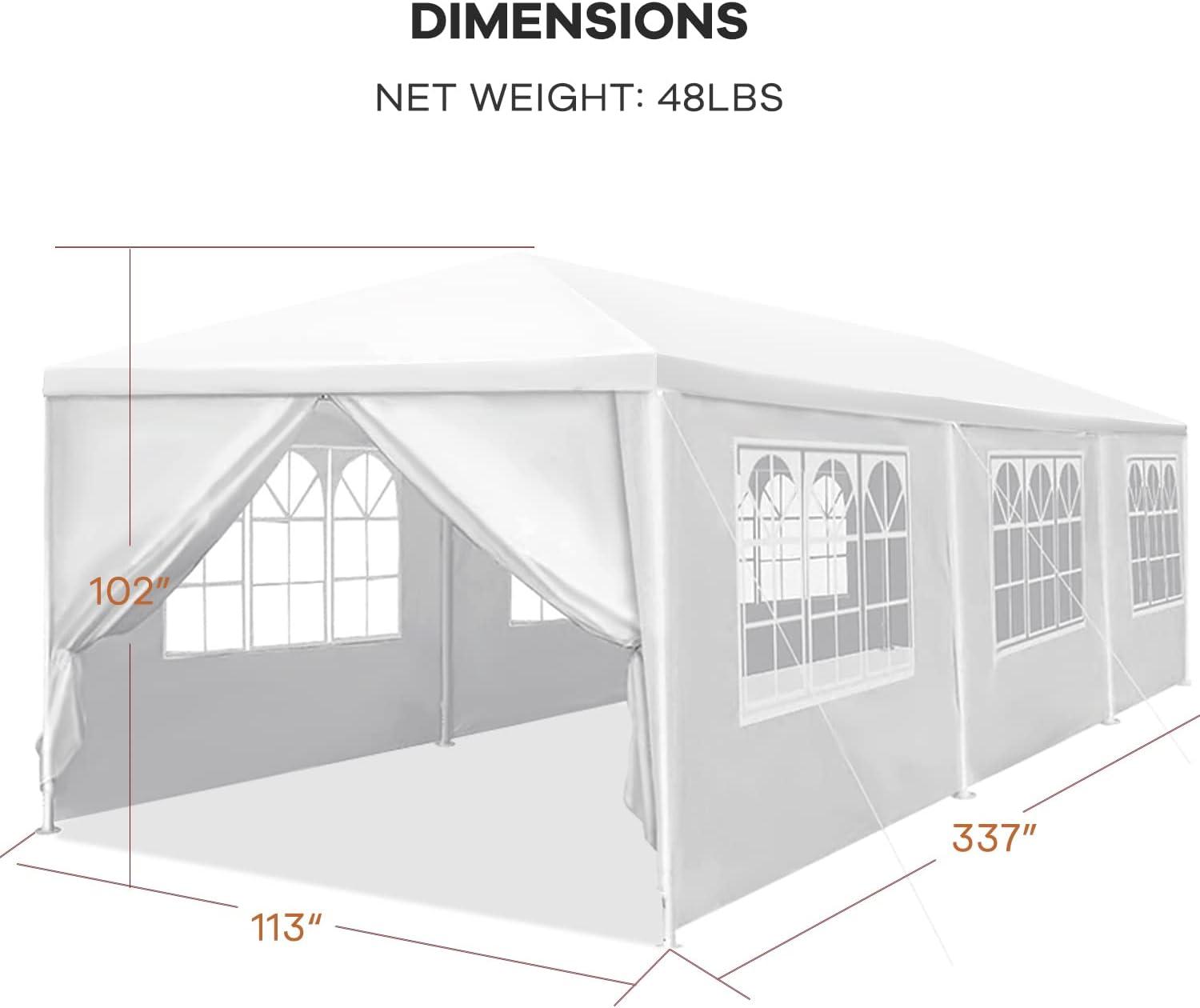 Ktaxon 10' X 30' Canopy Tent with 8 Side Walls for Party Wedding Camping and BBQ