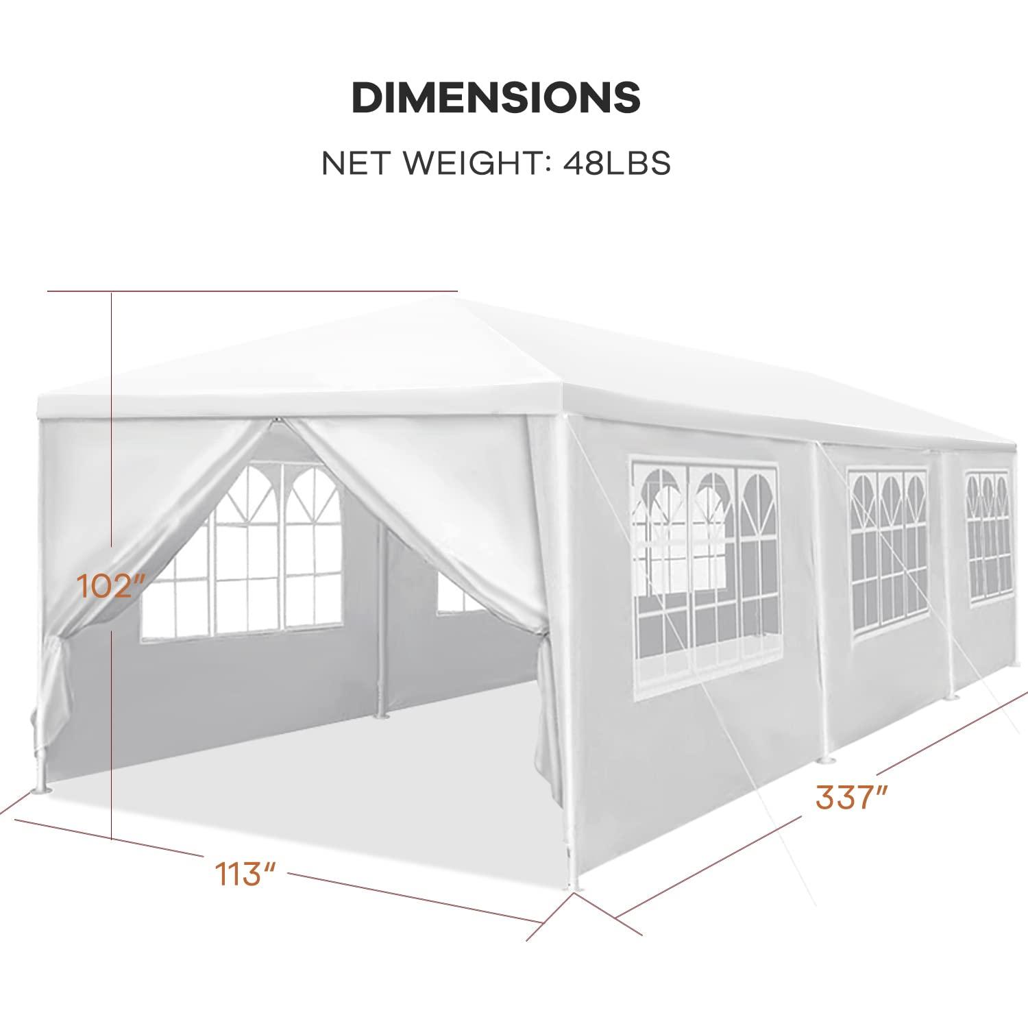 Ktaxon 10' X 30' Canopy Tent with 8 Side Walls for Party Wedding Camping and BBQ