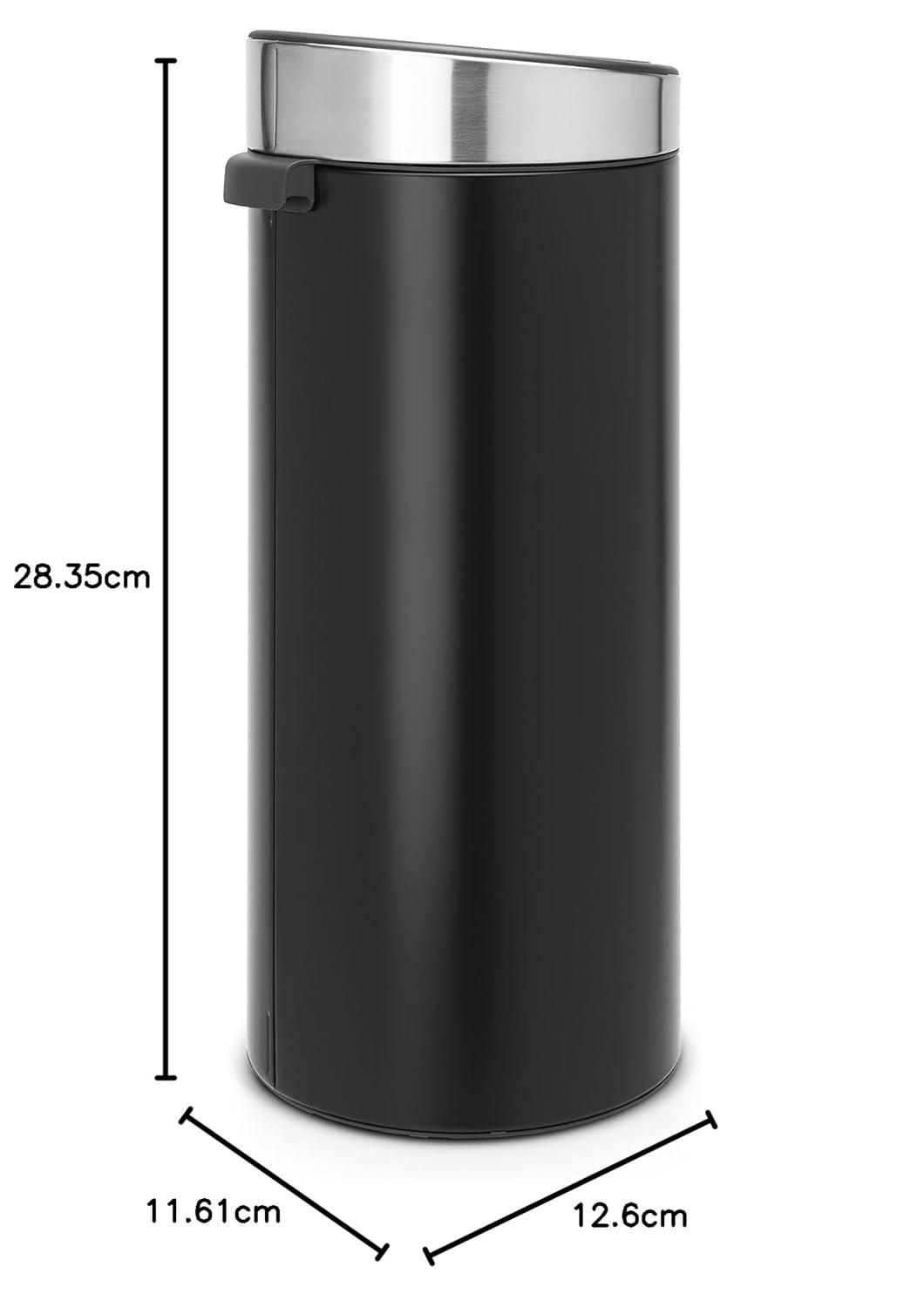 Matte Black and Steel 8 Gallon Touch Top Trash Can