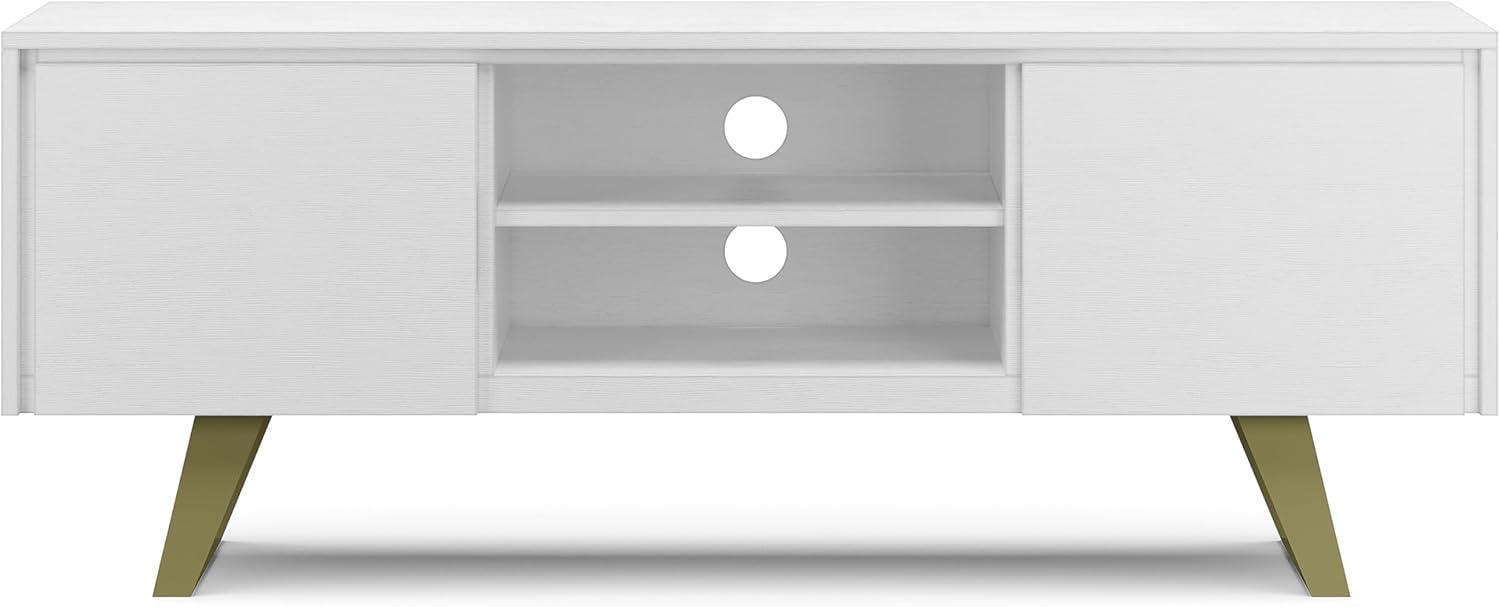 Simpli Home Lowry 63"W Solid Wood Modern Industrial TV Stand for TVs up to 70" with Storage