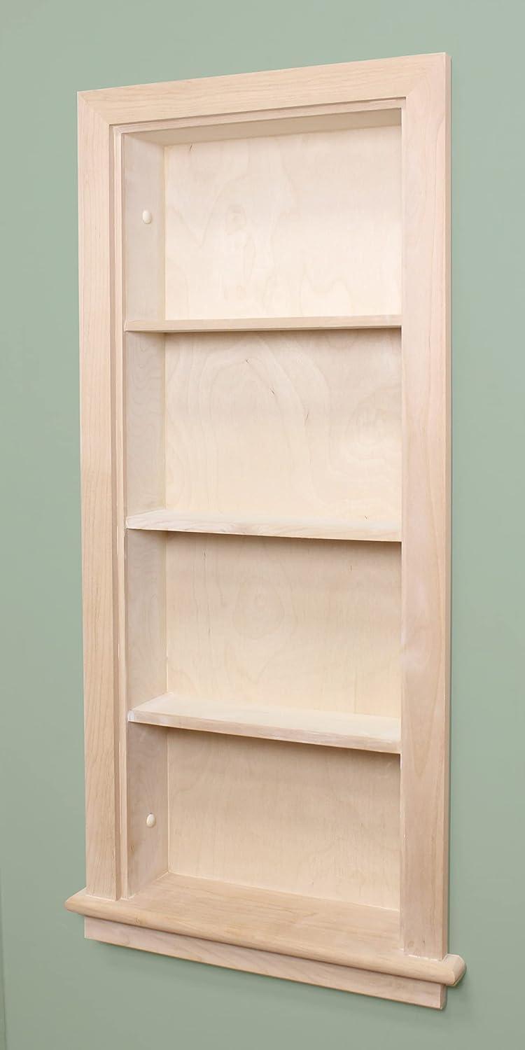 14X36 Aiden Recessed Wall Niche With Plain Back And Three Shelves