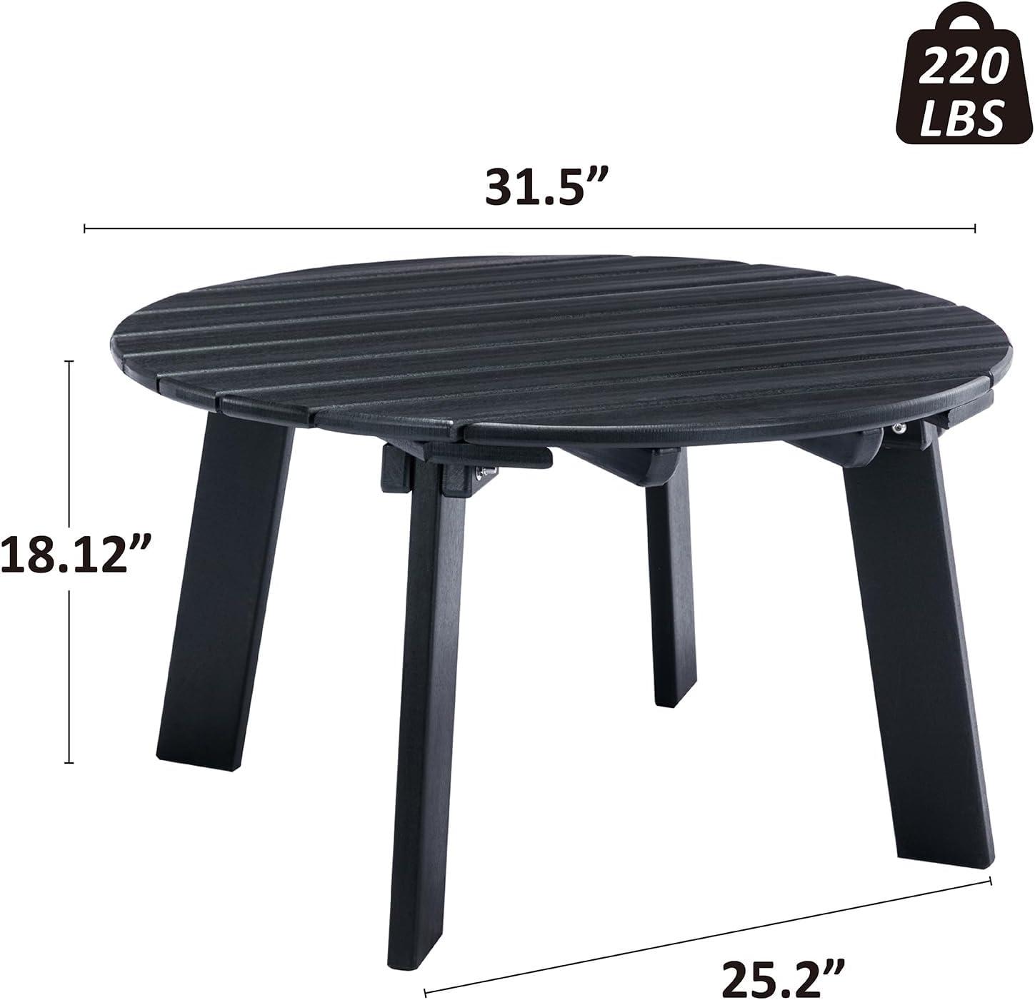 White Round Plastic Outdoor Adirondack Side Table