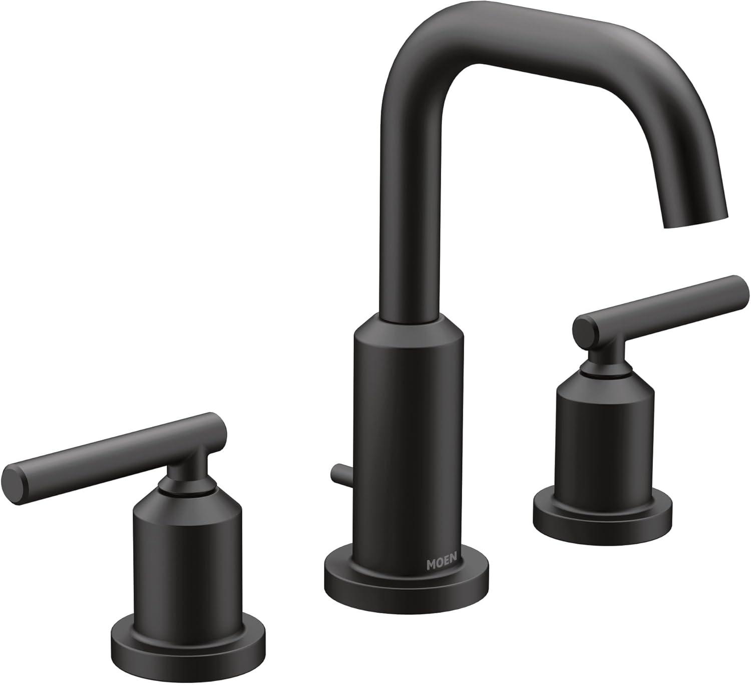 Moen MOEN T6222BL CIA MATTE BLACK TWO-HANDLE HIGH ARC BATHROOM FAUCET T6222BL-1