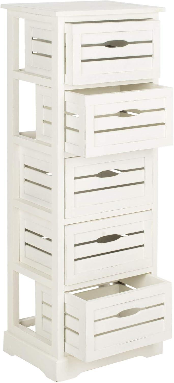 Samara 5 Drawer Cabinet - AMH5714 - Distressed Black - Safavieh Couture