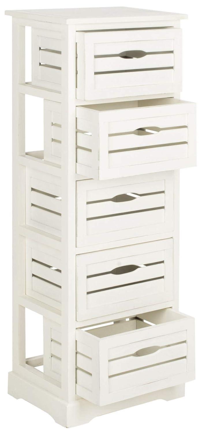 Samara 5 Drawer Cabinet - AMH5714 - Distressed Black - Safavieh Couture