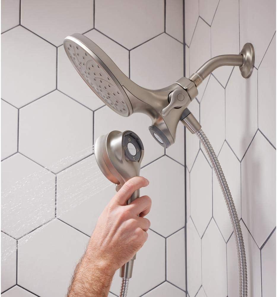 Spot Resist Brushed Nickel Dual Shower Head with Handheld