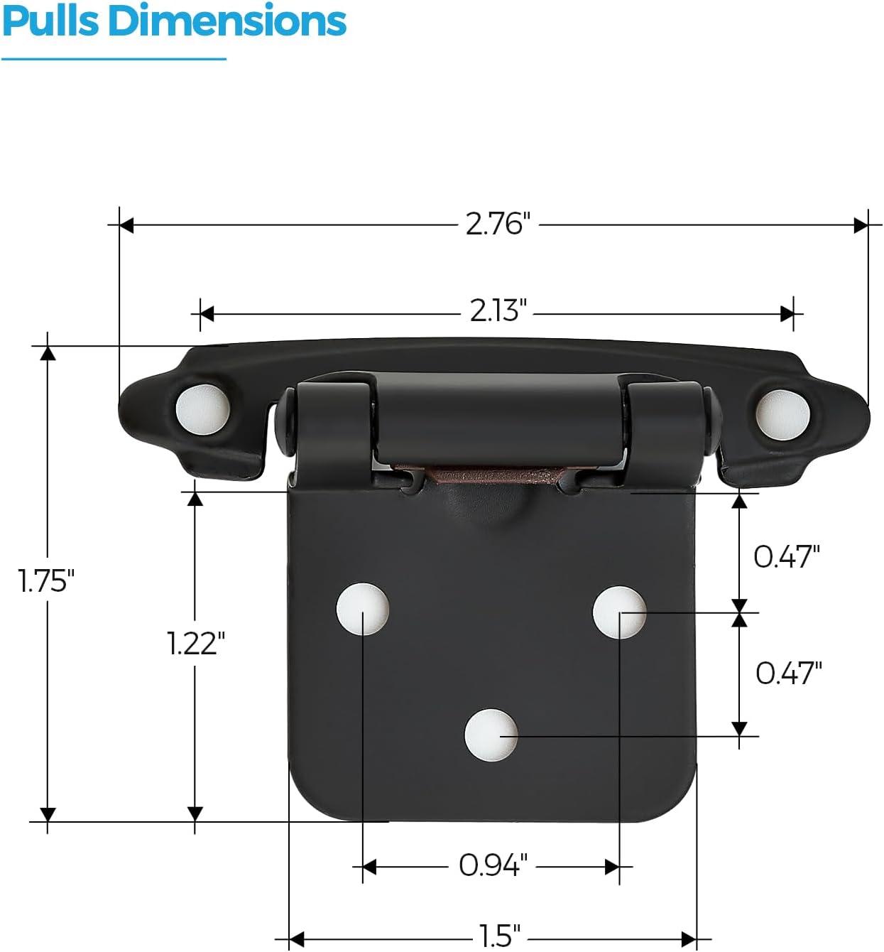 Matte Black Semi-Concealed Self-Closing Cabinet Hinges