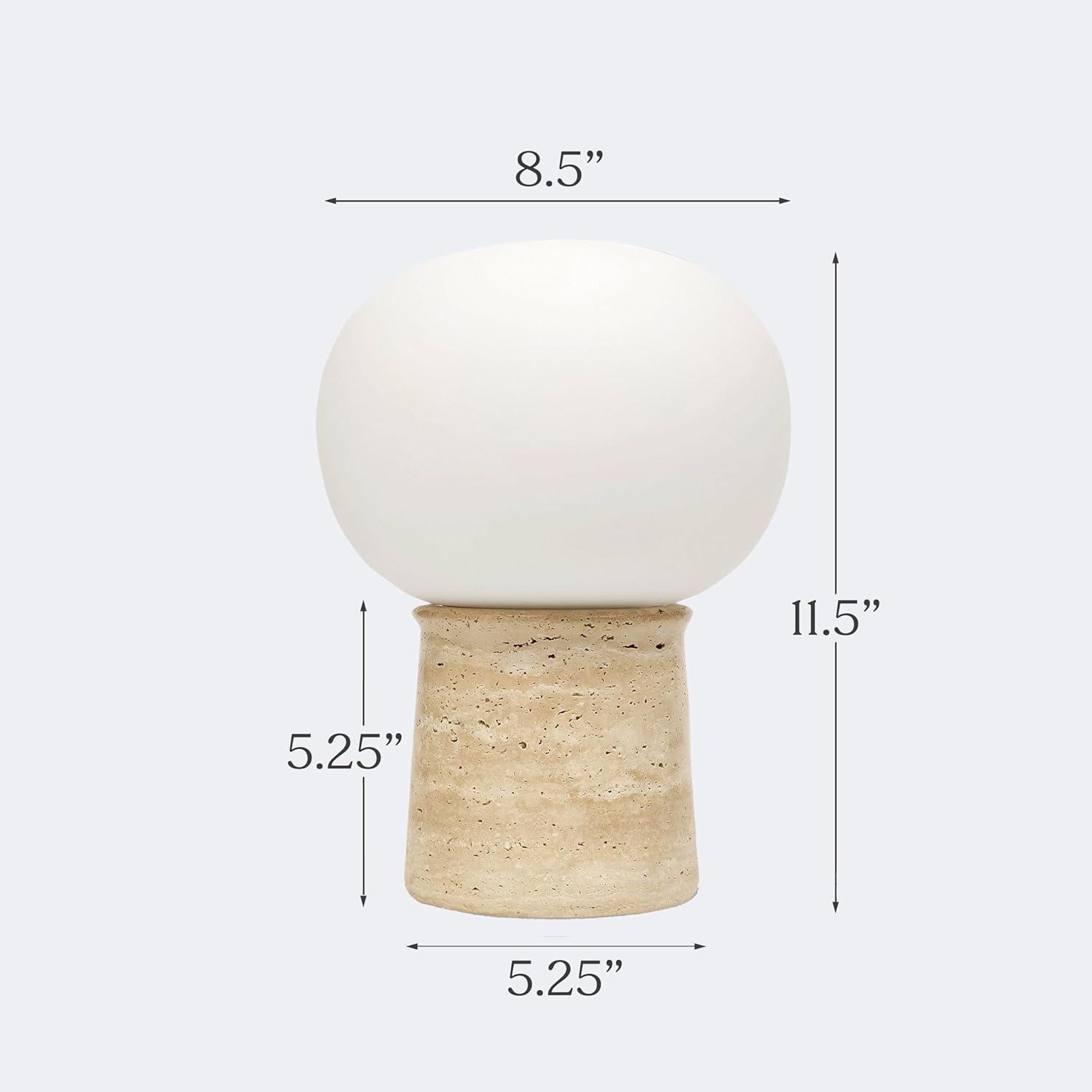 Brightech Neptune 12" LED Table Lamp With Natural Travertine Stone Base | Wayfair
