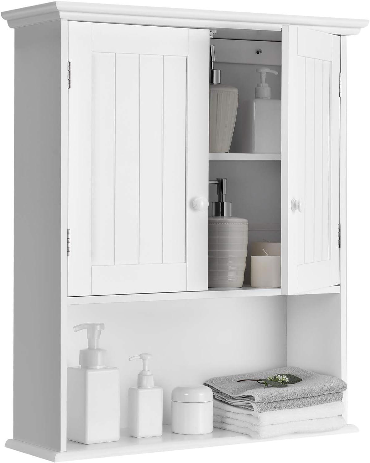 Costway Wall Mount Bathroom Cabinet Storage Organizer Medicine Cabinet White