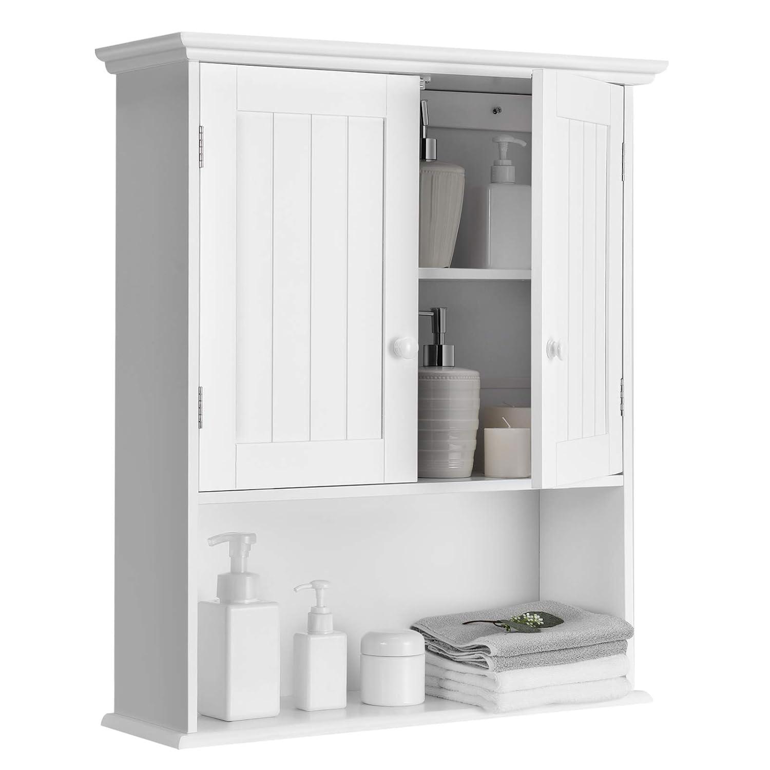 Costway Wall Mount Bathroom Cabinet Storage Organizer Medicine Cabinet White