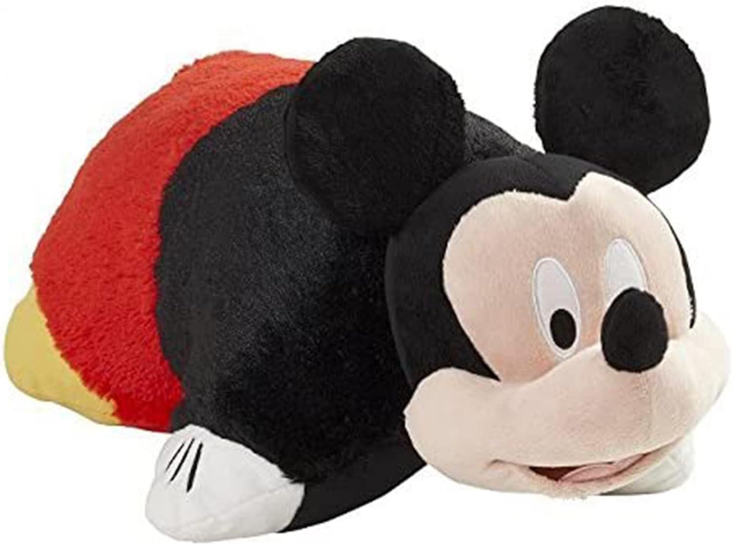 Pillow Pets Disney Mickey Mouse Stuffed Animal Plush, 16", Black/Red/Yellow
