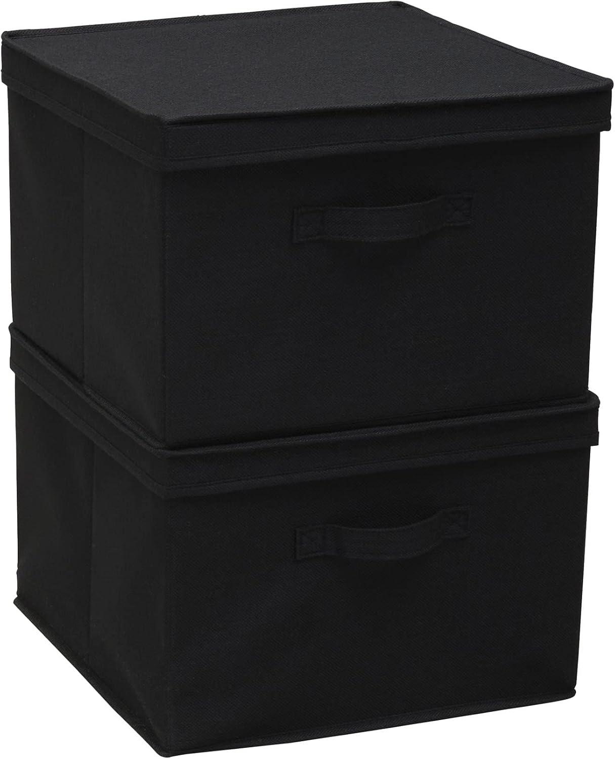 Household Essentials Household Essentials Wide Storage Box Fabric Bin (Set of 2)