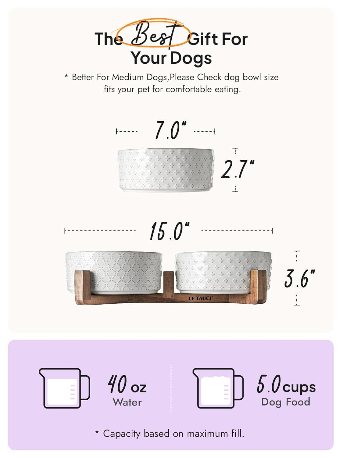 7 Inches Dog Food and Water Bowl