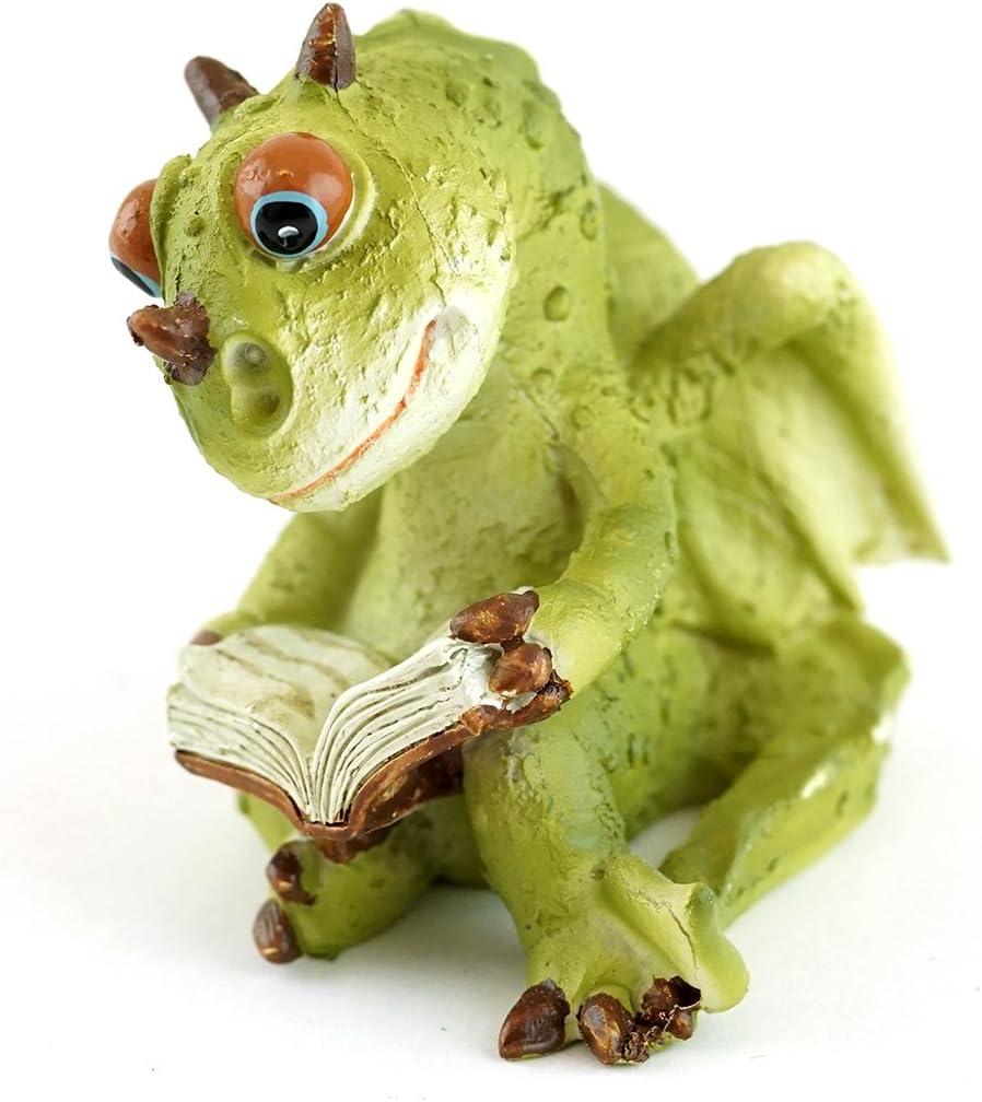 Top Collection Miniature Garden Dragon Reading Book C48