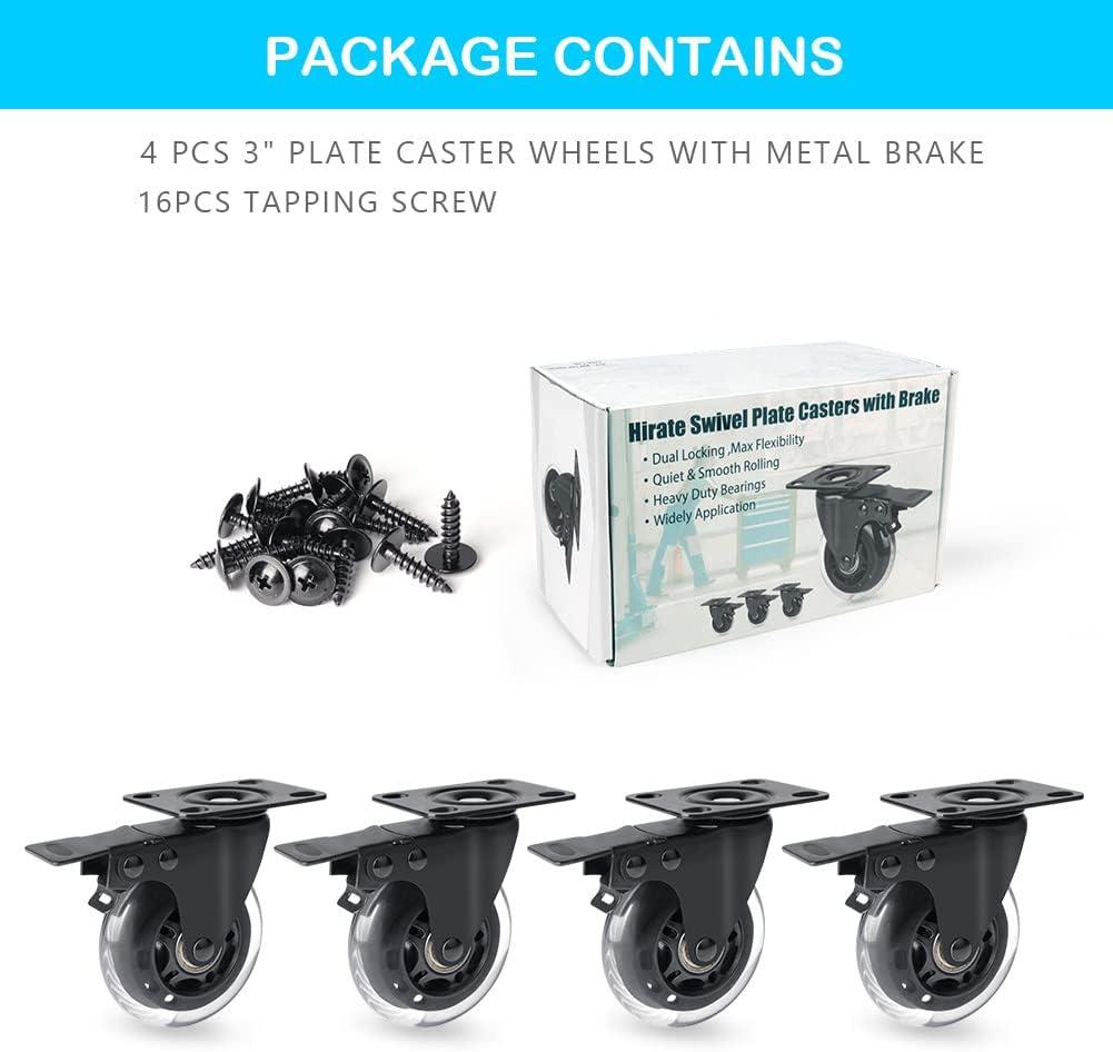 SKYSHALO PVC 3 in Swivel Casters, Orange, 4 Pack