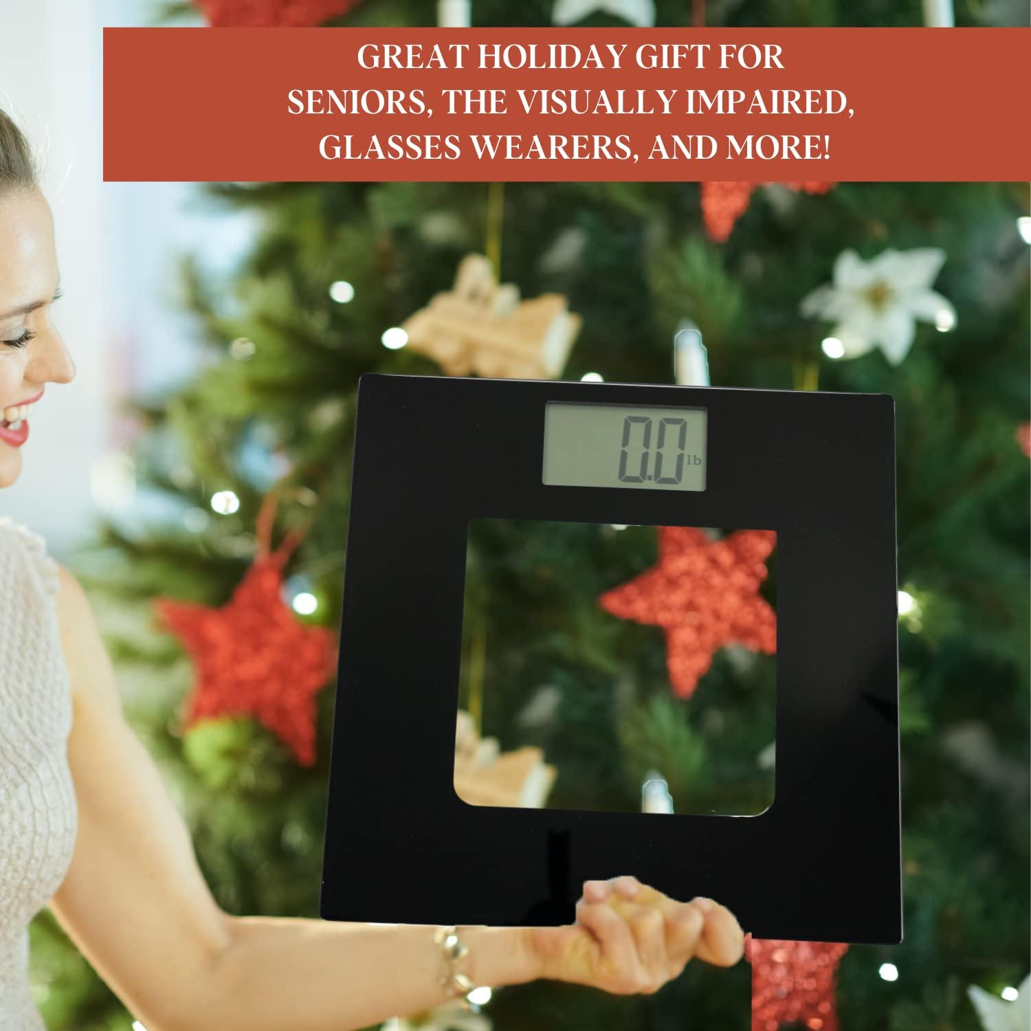 500 lb Extra-Wide Digital Bathroom Scale - Talking Weight Scale with Large LCD Display - Wide Platform for Accurate Body Measurements