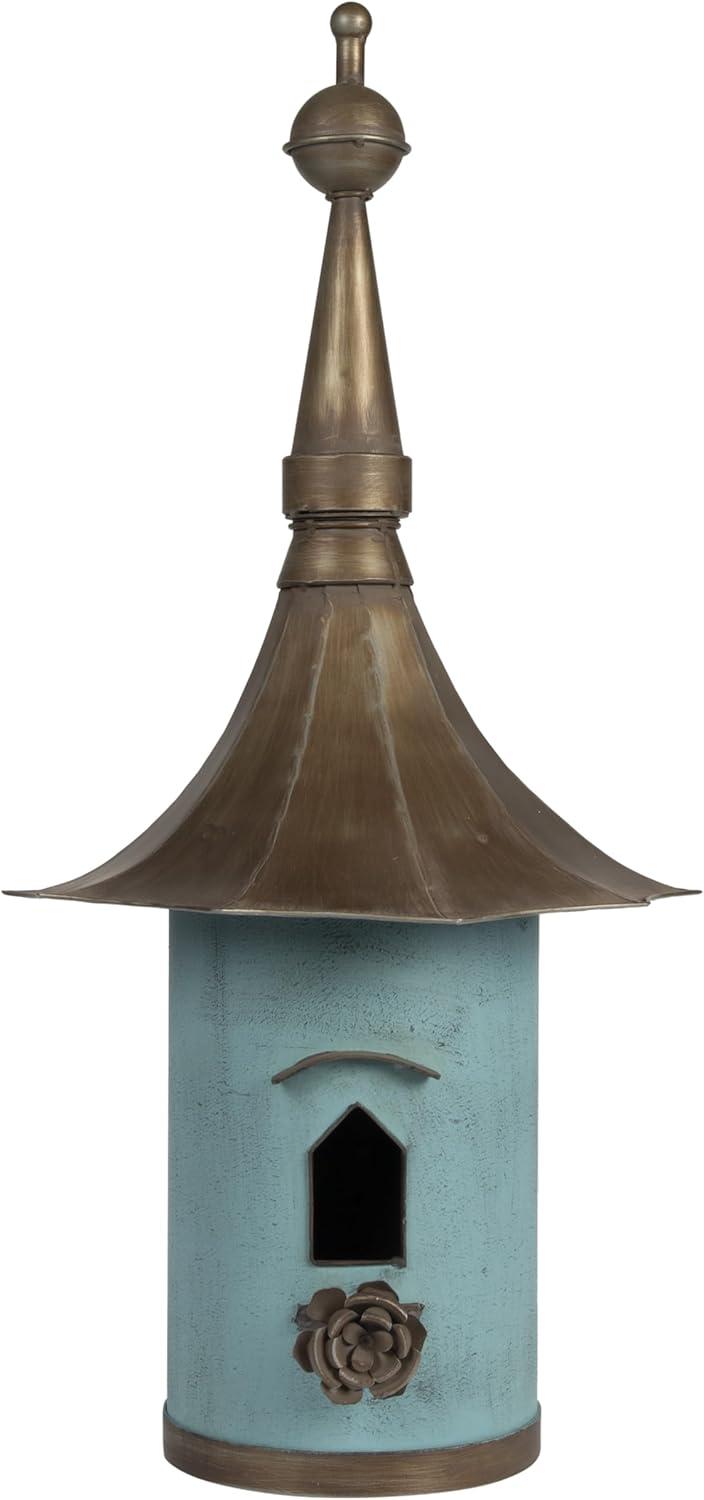 Metal Birdhouse - Storied Home: Freestanding, Weather-Resistant, No Assembly Required