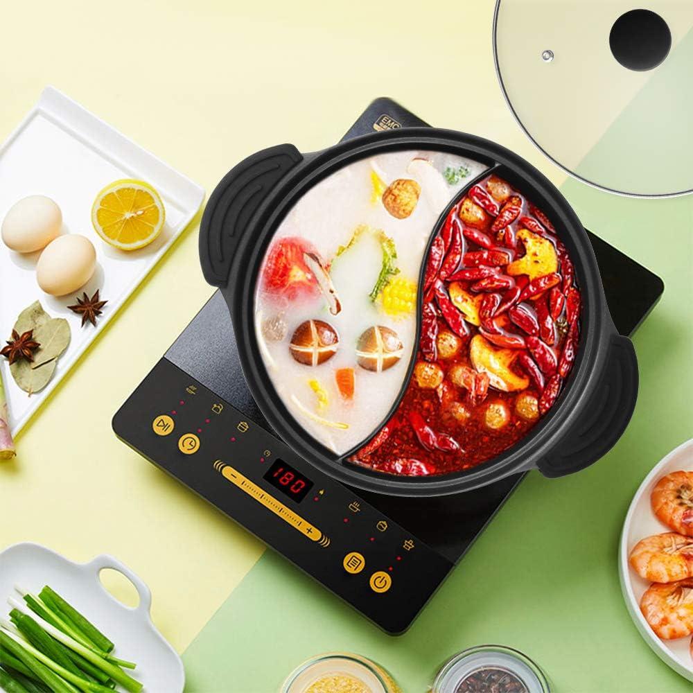 White Stainless Steel Dual Sided Hot Pot with Divider