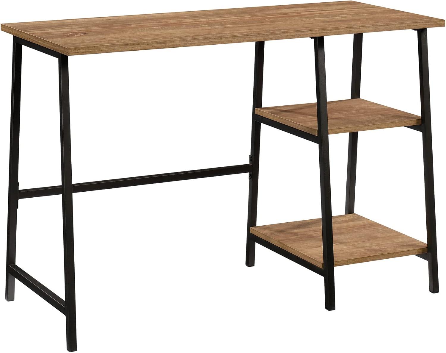 Sindoori Mango and Black Wood Desk with Shelves