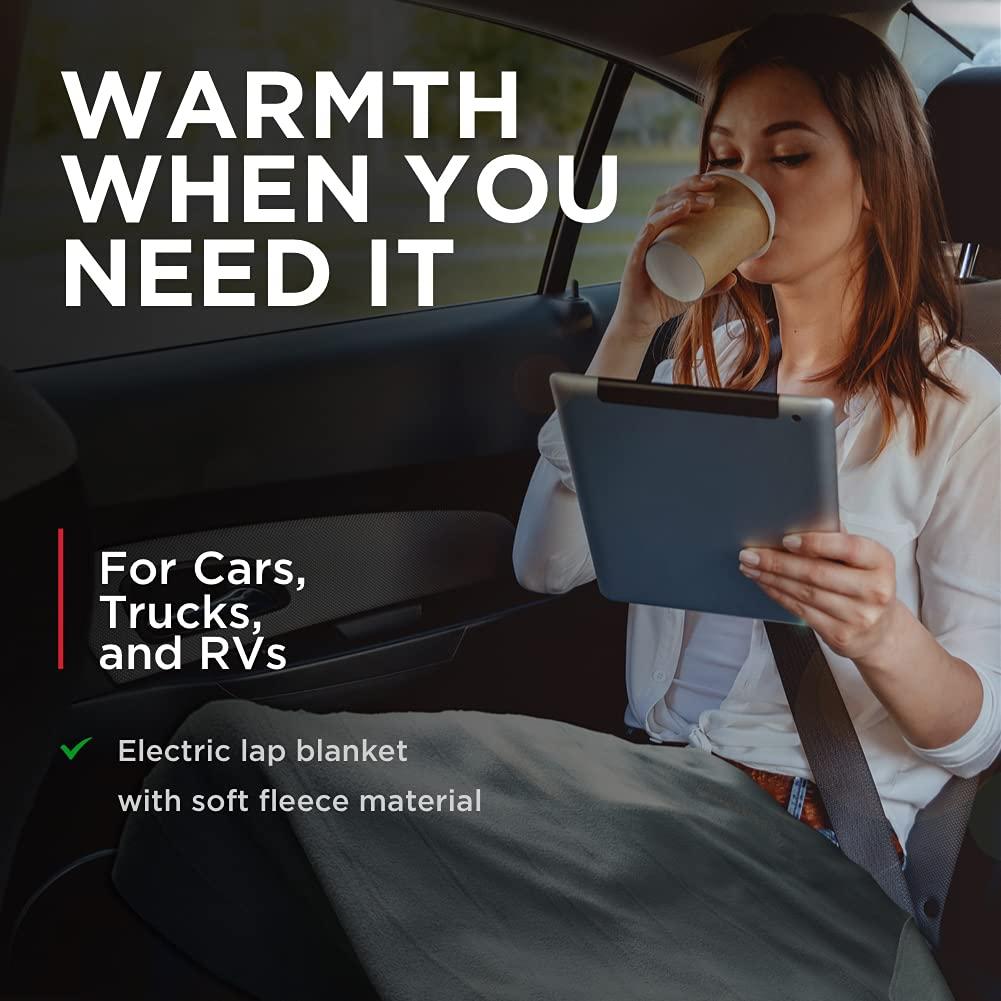 Schumacher Electric Heated Polar Fleece Lap Blanket, SA877, 64 Inch Cord, for Emergencies, Road Trips, Camping, and Tailgating, Plugs into 12 Volt DC Accessory Outlet