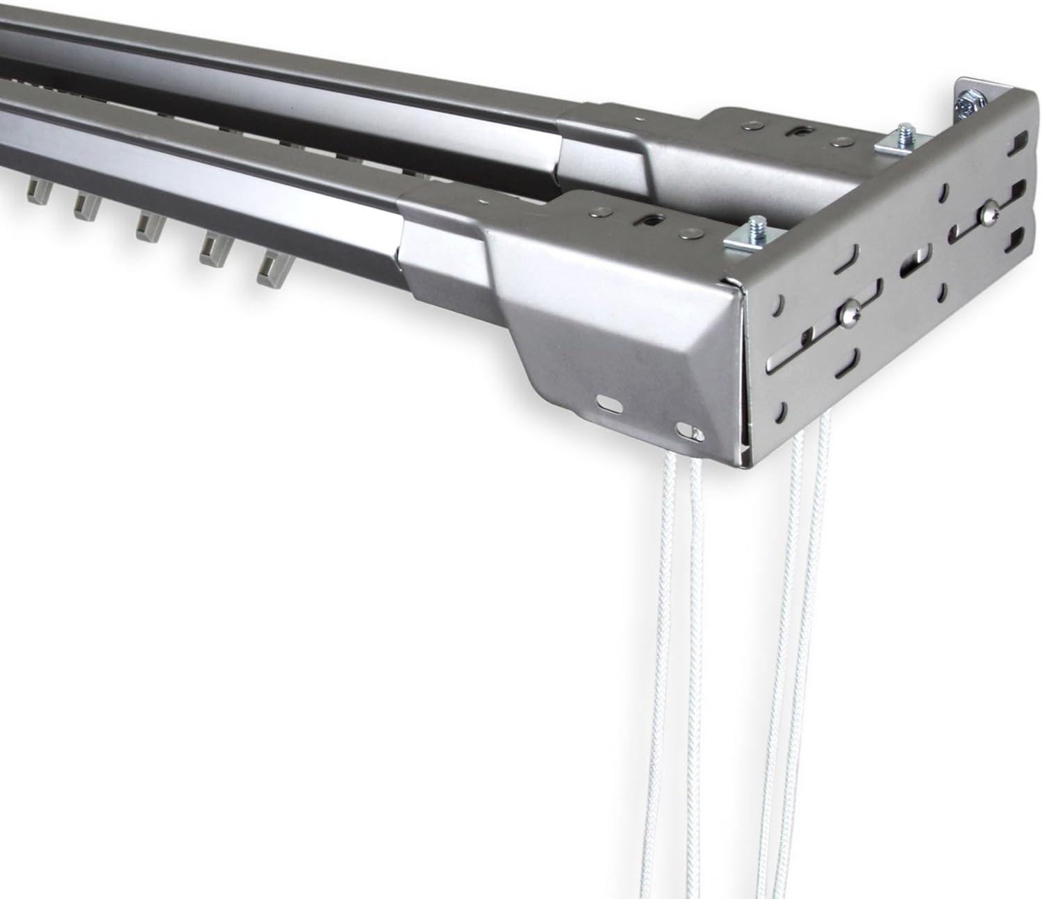 Symple Stuff Bembry Adjustable Center-Open/One-Way Double Curtain Rod