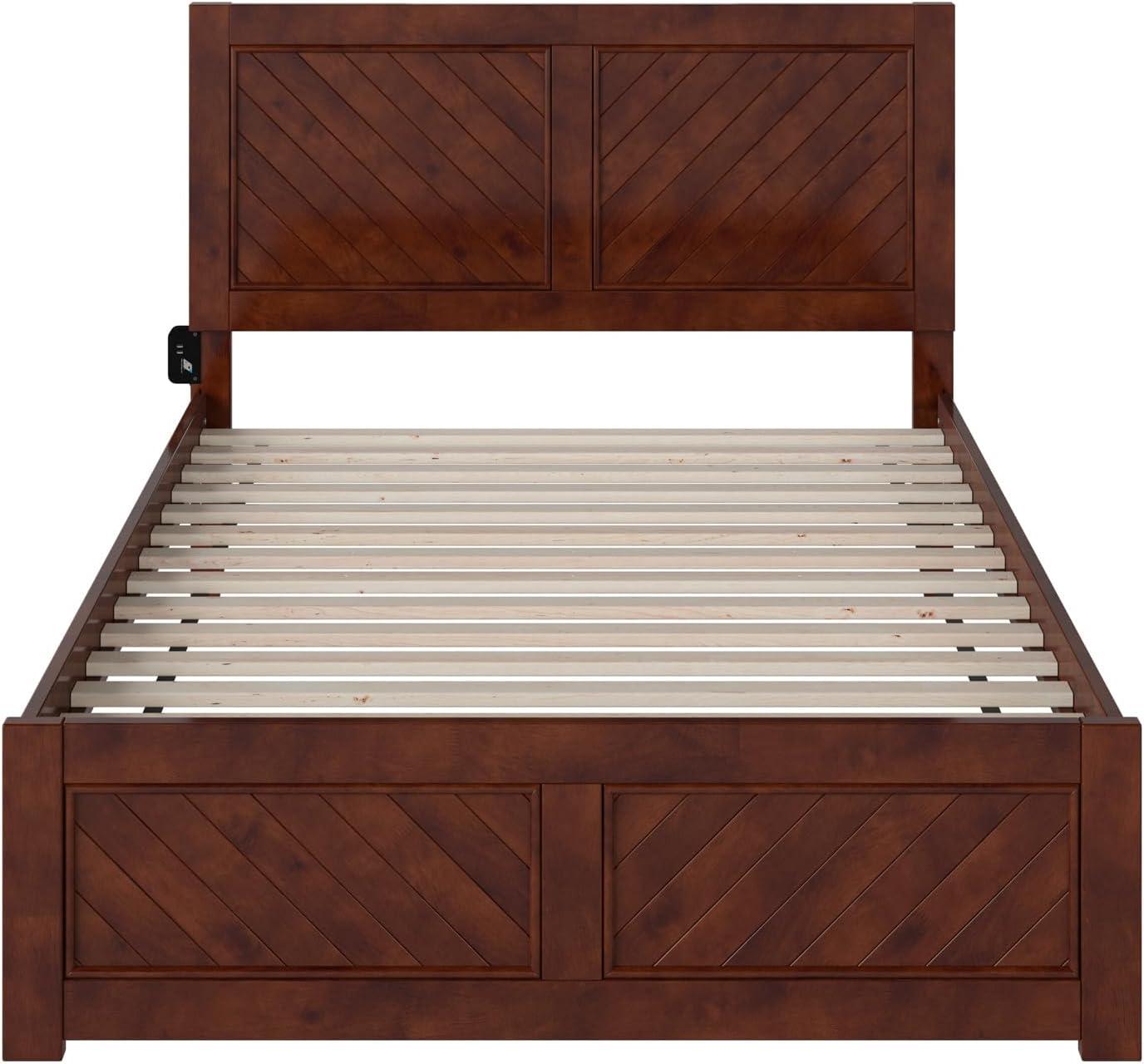 AFI Canyon Walnut Solid Wood Platform Bed with Matching Footboard, King