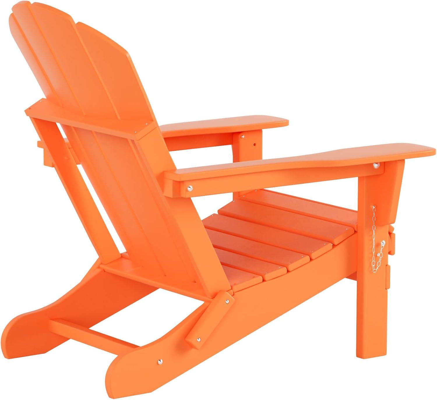 Westin Outdoor Braxton Folding Plastic Adirondack Chair (Set of 2), Orange