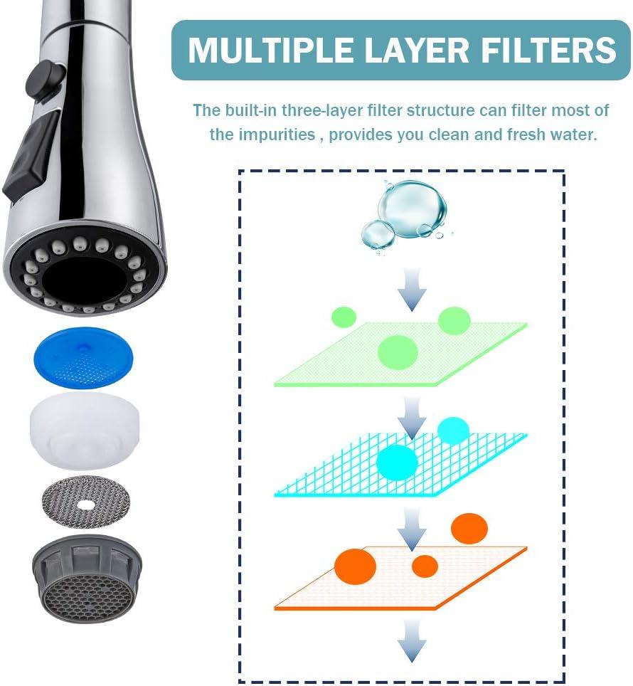 GAGALIFE Single Handle Pull Down Sprayer Kitchen Faucet High Arc Stainless Steel Faucet with 3-Function Sprayer JJL-CL-PT-SDP-C