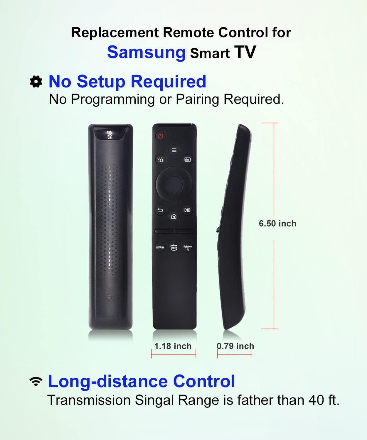 Replacement Remote Control for Samsung Smart-TV LCD LED UHD QLED TVs, with Netflix, Prime Video Buttons