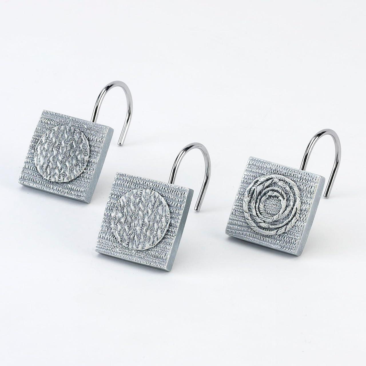 Silver Resin Contemporary Circle Design Shower Hooks