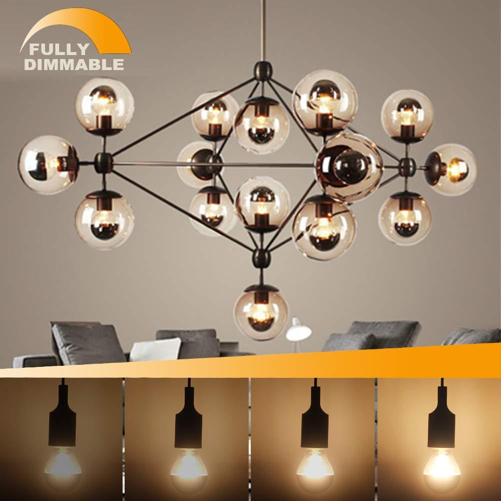 Half Chrome Light Bulb,6W (60W Equivalent) Dimmable LED Edison Bulb,G80/G25 Globe Shape Decorative LED Bulbs,Half Gold Reflected Light 2700K Soft White E26 Base Pack of 4