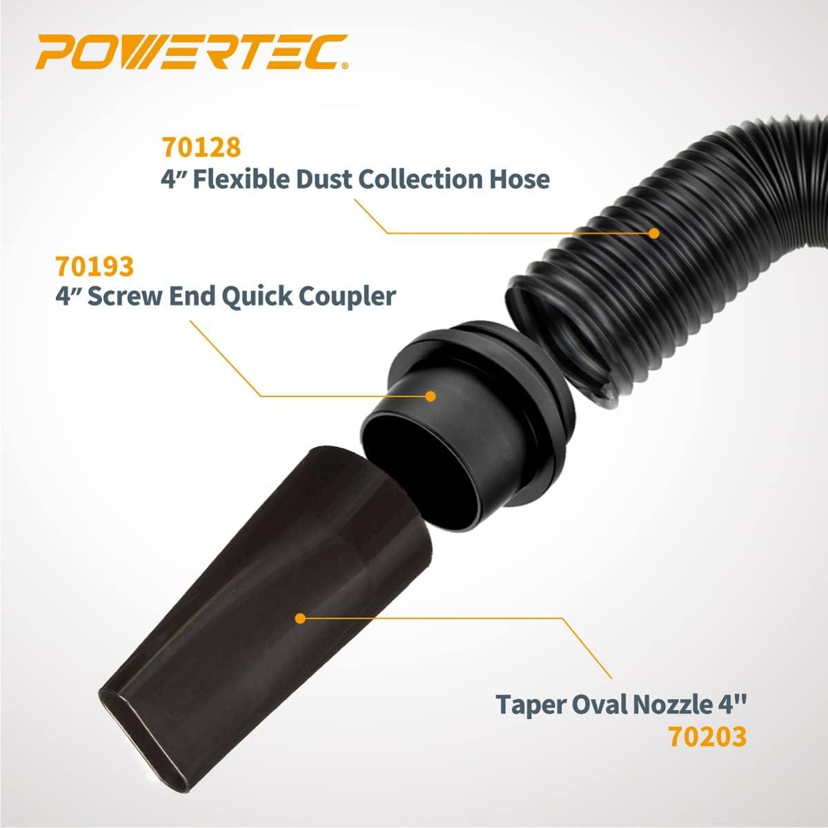 POWERTEC 4-Inch Dust Collection Flexible Hose and Fitting Kit (70207)