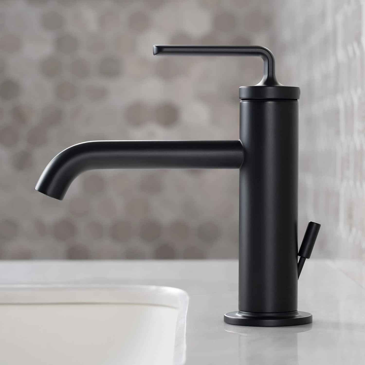 KRAUS Ramus Single Handle Bathroom Sink Faucet with Lift Rod Drain