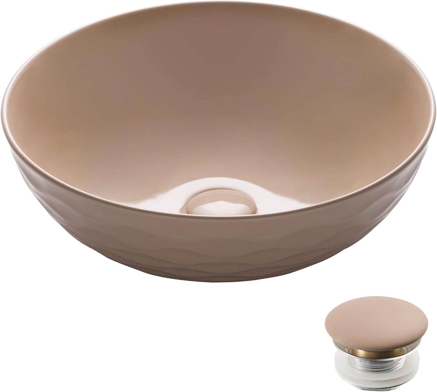 KRAUS Viva™ Thin Ceramics Vessel Bathroom Sink with Pop-Up Drain