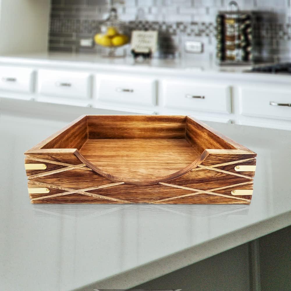 Vintiquewise Tabletop Decorative Wood Napkin Holder for Kitchen, Dining Table and Counter Tops